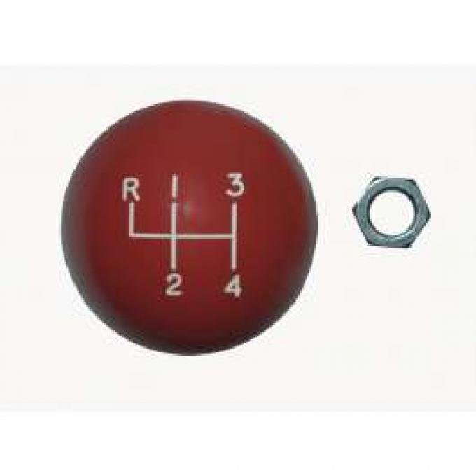 Firebird Shifter Knob, 4-Speed Transmission, Red, For Cars With Hurst Shifters, 1967-1969