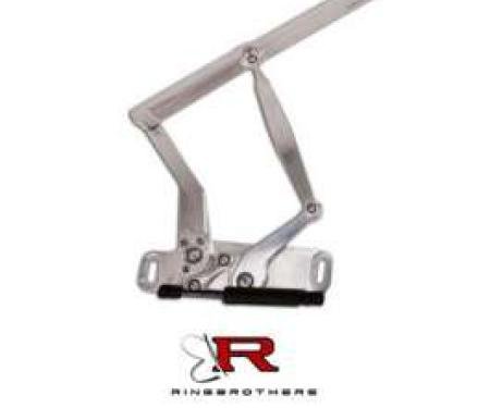 Firebird Hood Hinges, Billet Aluminum, Solid Frame, Natural, With Steel Hood, 1967-1969