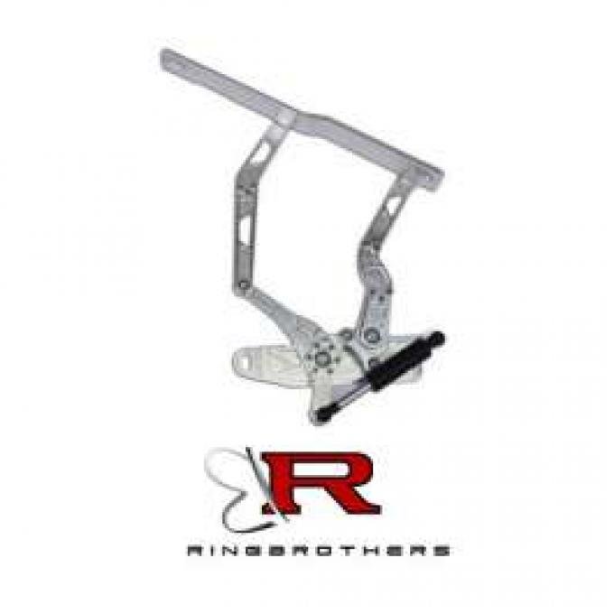 Firebird Hood Hinges, Billet Aluminum, Air Frame, Natural, With Steel Hood, 1970-1981