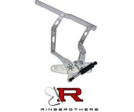 Firebird Hood Hinges, Billet Aluminum, Air Frame, Natural, With Steel Hood, 1970-1981