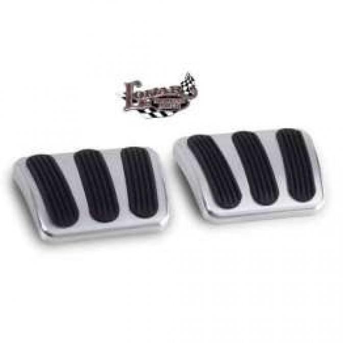 Firebird Brake & Clutch Pedal Pads, Billet, Lokar, 1967-1969
