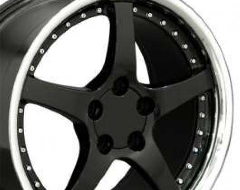 Firebird 18 X 9.5 C5 Style Deep Dish Reproduction Wheel, Black With Rivets, 1993-2002