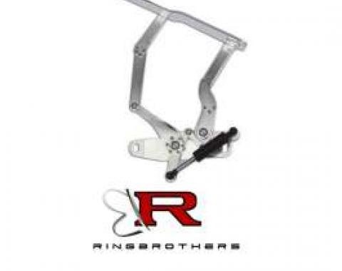 Firebird Hood Hinges, Billet Aluminum, Solid Frame, Natural, With Steel Hood, 1970-1981