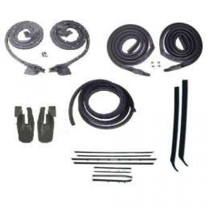 Firebird Coupe Body Weatherstrip Kit, With Reproduction Window Felt, For Cars With Deluxe Interior, 1968-1969