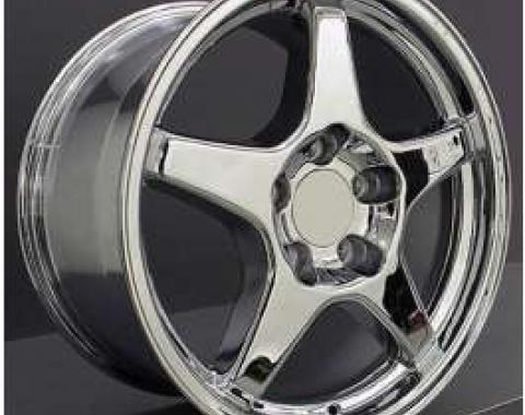 Firebird ZR1(C4)-Style Rear Wheel, 17 x 9.5 x 56mm, Chrome, 1993-2002