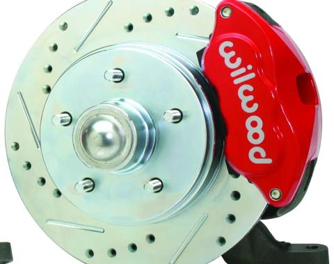Classic Performance Front Disc Brake Kit with 2" Drop Spindles for 67- 69 F Body, 12" Rotors, Wildwood , Drilled/Slotted, Black Calipers 6774SWBK-D12-WWBK