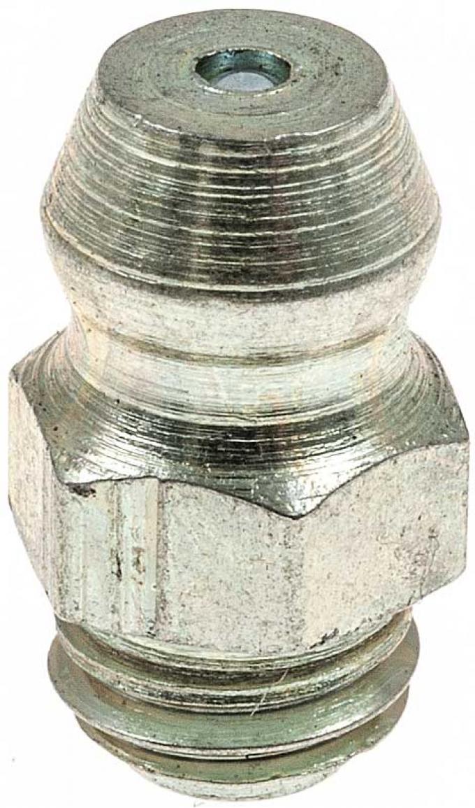 Plated Ball Check Grease Zerk Fitting - 1/4"-28, Straight - 9/64" thread - 1/2" length - Each