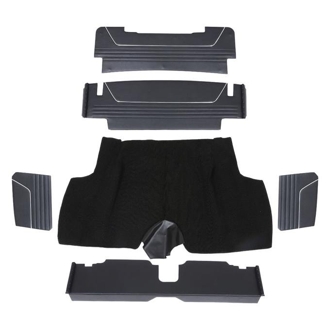 TMI 6 PC  Trunk Kit, Sport II Pattern  1967-1968 Chevrolet Camaro Coupe, Black Madrid Vinyl, Black Loop Carpet 34-T8001-2295-301