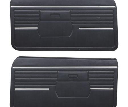 TMI Door Panels, Front Only Factory Replacement OE Pattern  1968 Chevrolet Camaro Coupe, Black Madrid Vinyl 10-80408-2295