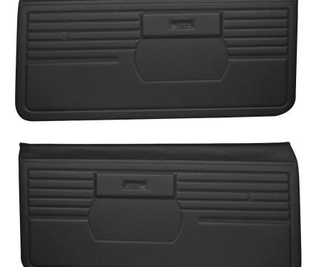TMI Door Panels, Front Only Factory Replacement OE Pattern  1968 Chevrolet Camaro Coupe, Black Madrid Vinyl 10-80208-2295