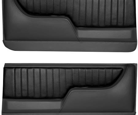 TMI Front Molded Door Panels, Sport Pattern, 1967 Camaro Coupe & Convertible, Black Madrid Vinyl 11-80093-2295