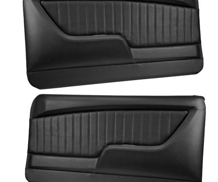 TMI Front Molded Door Panels, Sport Pattern  1968 Chevrolet Camaro Coupe, Black Madrid Vinyl 11-80091-2295