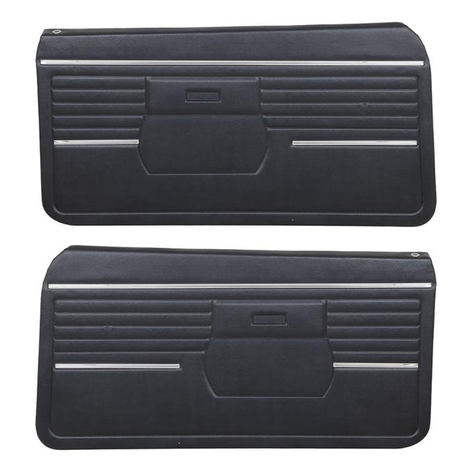 TMI Door Panels, Front Only Factory Replacement OE Pattern  1968 Chevrolet Camaro Coupe, Black Madrid Vinyl 10-80408-2295