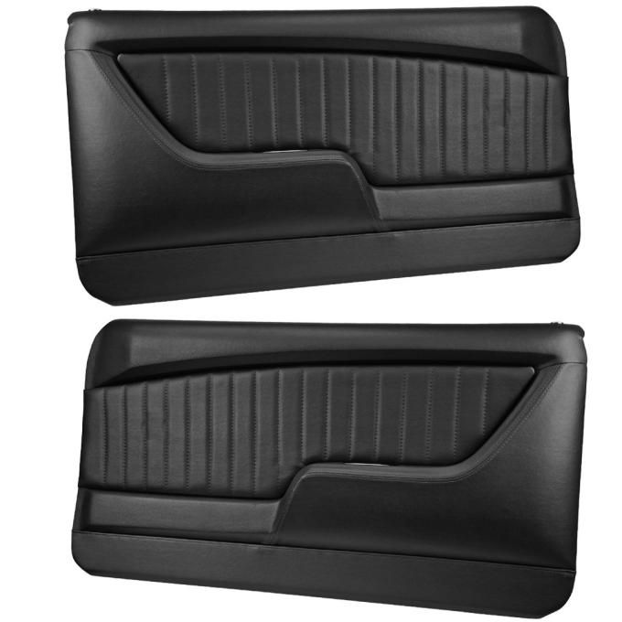 TMI Front Molded Door Panels, Sport Pattern  1968 Chevrolet Camaro Coupe, Black Madrid Vinyl 11-80091-2295