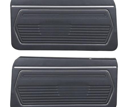 TMI Door Panels, Front Only Factory Replacement OE Pattern  1969 Chevrolet Camaro Coupe, Black Madrid Vinyl 10-80409-2295
