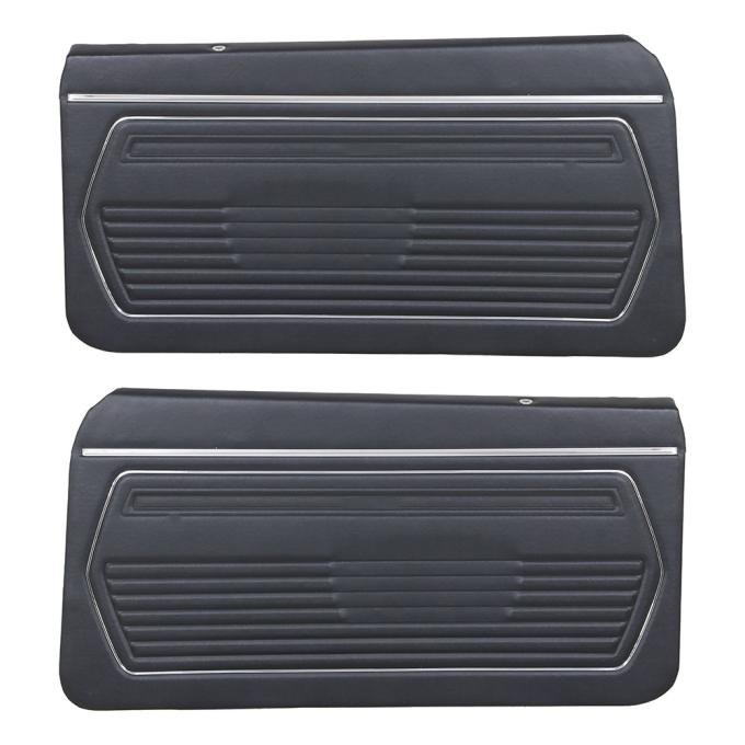 TMI Door Panels, Front Only Factory Replacement OE Pattern  1969 Chevrolet Camaro Coupe, Black Madrid Vinyl 10-80409-2295
