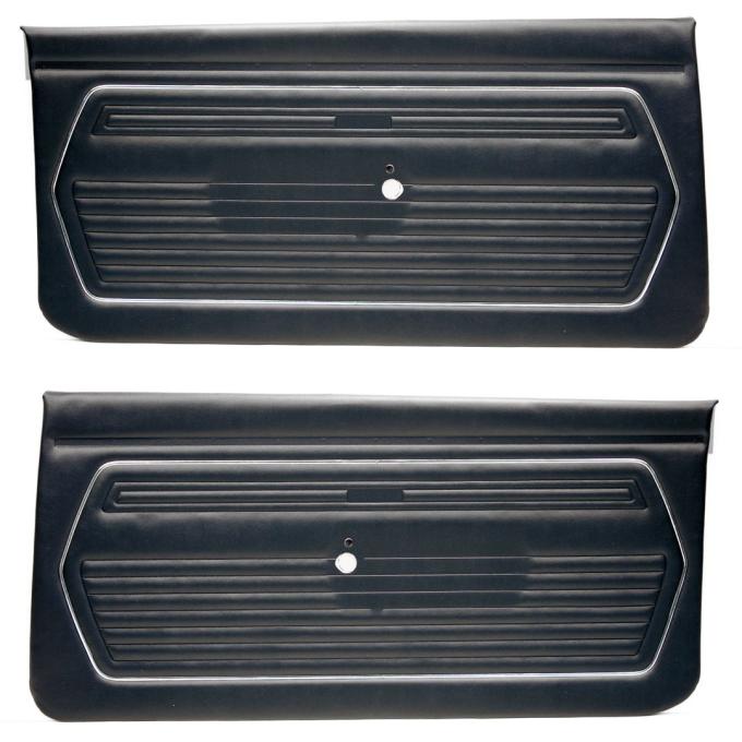 TMI Door Panels, Front Only Factory Replacement OE Pattern  1969 Chevrolet Camaro Coupe, Black Madrid Vinyl 10-80209-2295