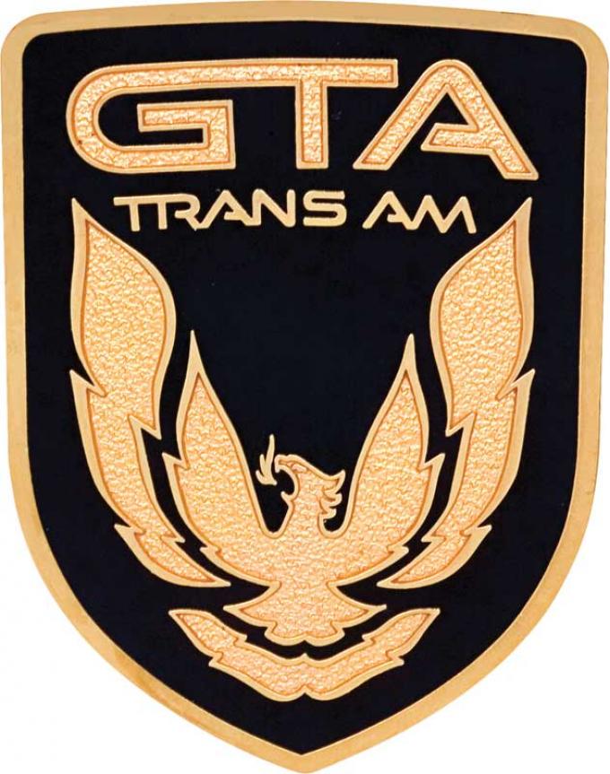 1987-90 Firebird Trans GTA Black / Gold Front Panel Emblem