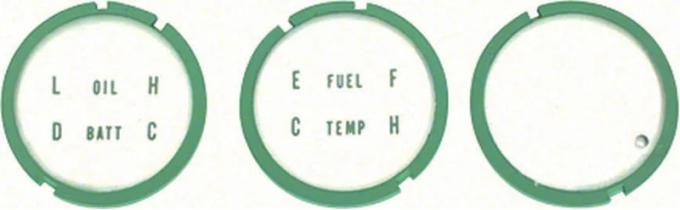 AMD Center Console Gauge Lenses, 3 Piece Set, 67 Camaro Firebird K-K133