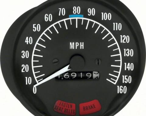 AMD Speedometer, 160 MPH with Seat Belt Warning, 70-74 Firebird K-6497947