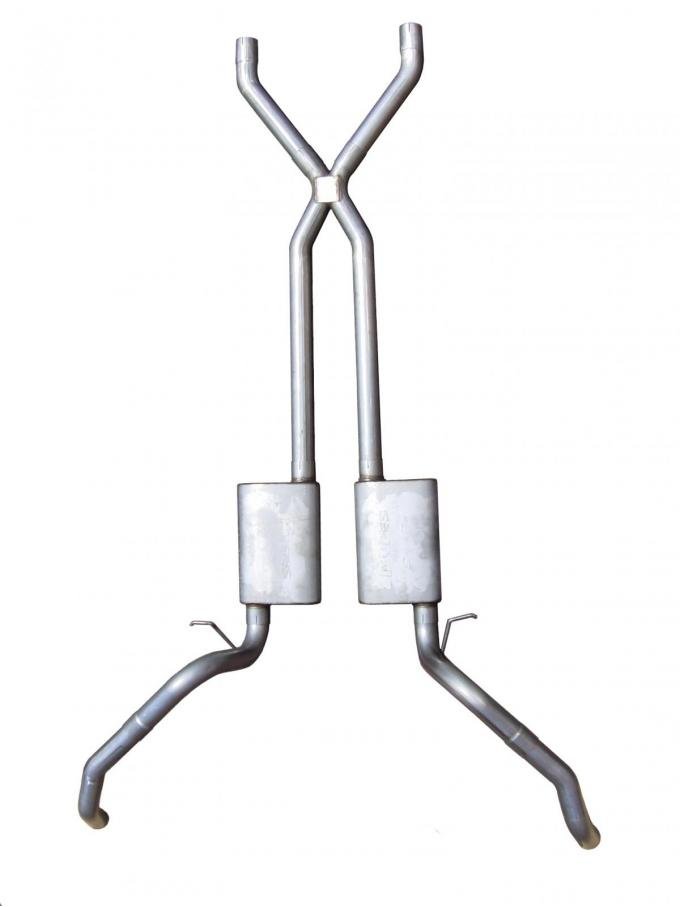 Pypes Crossmember Back w/X-Pipe Exhaust System 67-69 Split Rear Dual Exit 2.5 in Intermediate Pipe And Tailpipe Street Pro Mufflers/Hardware Incl Tip Not Incl Exhaust SGF60S
