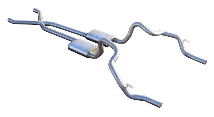 Pypes Crossmember Back w/X-Pipe Exhaust System 70-74 F-Body Split Rear Dual Exit 2.5 in Intermediate And Tail Pipe Street Pro Mufflers/Hardware Incl Tip Not Incl Exhaust SGF11S