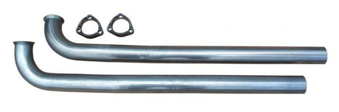 Pypes Exhaust Manifold Down Pipe 2.5 in w/HO Or Ram Air (2) 3 Bolt Flanges Hardware Incl Natural 409 Stainless Steel Exhaust DGA20S33