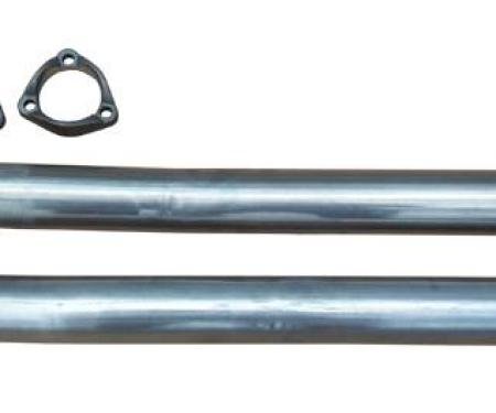 Pypes Exhaust Manifold Down Pipe 2.5 in w/HO Or Ram Air (2) 3 Bolt Flanges Hardware Incl Natural 409 Stainless Steel Exhaust DGA20S33