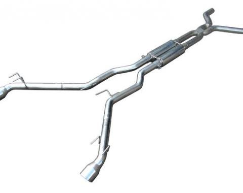 Pypes Cat Back Exhaust System 10-14 Camaro V8 Split Rear Dual Exit 2.5 in Intermediate And Tail Pipe M80 Race Pro Muffler/Hardware/4 in Black Tips Incl Polished Finish 409 Stainless Steel Exhaust SGF50K