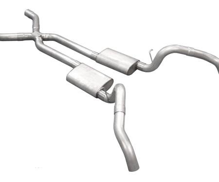 Pypes Crossmember Back w/X-Pipe Exhaust System 67-69 Split Rear Dual Exit 3 in Intermediate And Tail Pipe Violator Mufflers/Hardware Incl Tip Not Incl Natural 409 Stainless Steel Exhaust SGF63V