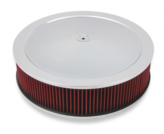 Holley 4150 Drop Base Air Cleaner Chrome w/4" Red Washable Gauze Filter 120-4140