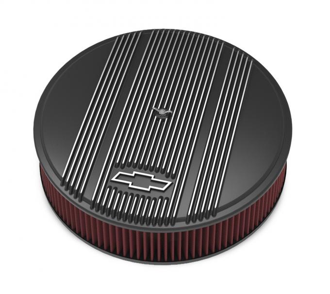 Holley Vintage Series GM Licensed Air Cleaner, Satin Black Machined 120-172