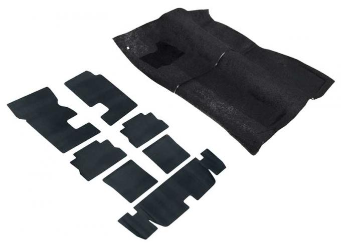 1970-73 F-Body With Automatic Black Molded Loop Carpet With Tails And Underlay Set