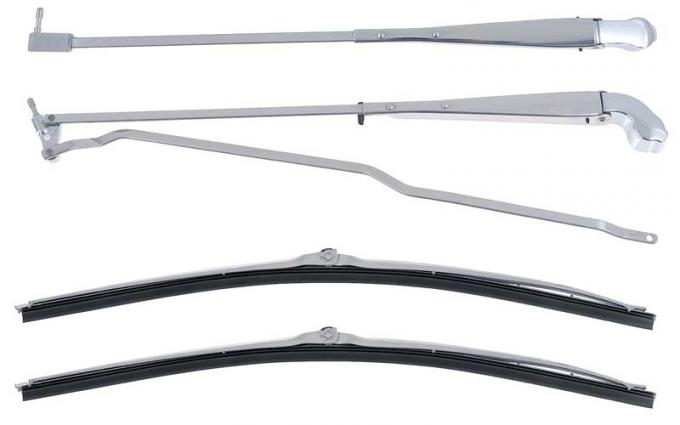 OER 1970-81 Camaro Recessed Wiper Arm and Blade Set - Stainless steel - Pair *15180