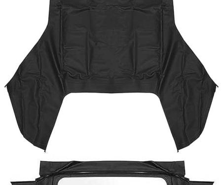 1967-69, Camaro, Firebird, Convertible Top Set, with Zipper Style Rear Window, Stayfast Canvas Material, Black