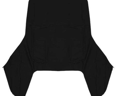 1967-69 Camaro, Firebird, Convertible Top, for Rear Plastic Window, Black Pinpoint Grain Vinyl