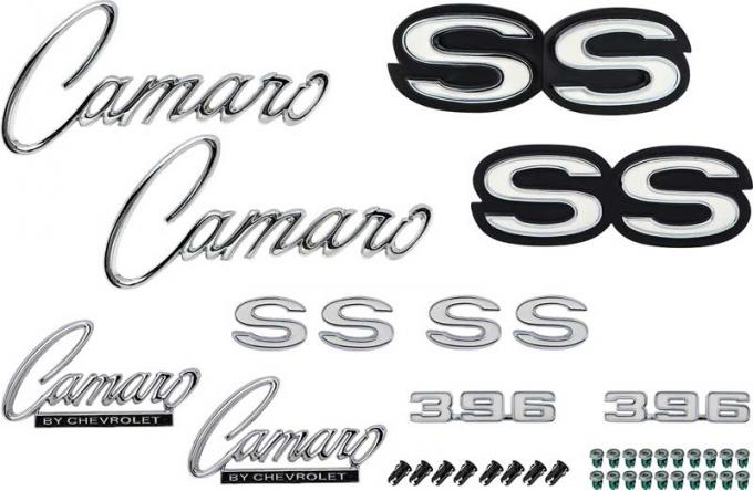 OER 1969 Camaro SS 396 Exterior Emblem Kit, without RS Option *R1088
