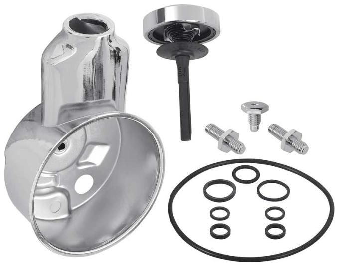 OER 1967-68 Power Steering Reservoir, For Saginaw PS Pump, Small Block, Chrome 1253576