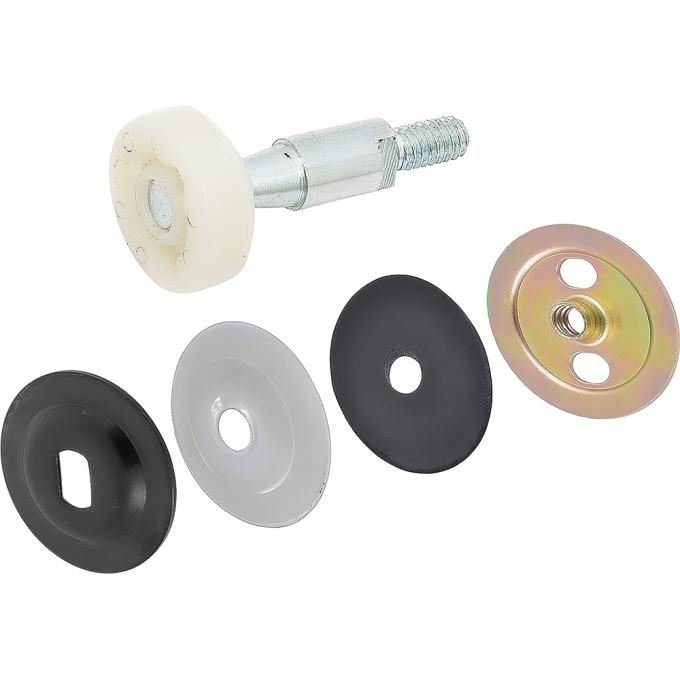 OER 1970-81 Camaro, Firebird, Front Door Window Guide Roller Assembly, with Washers & Retaining Nut, Installs On Rear of Door 9820729A