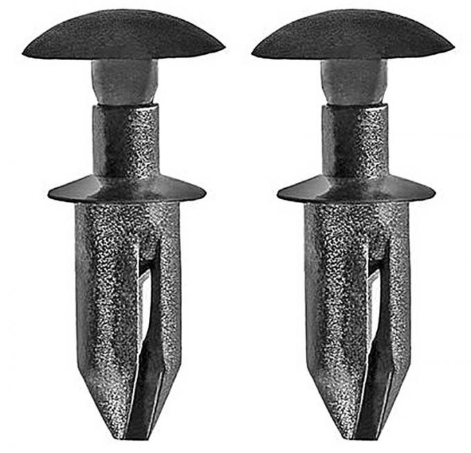 OER 1982-2005 Tail Light Lens, Body Side Molding Retainer, 7/16" Long Shaft, 3/8" Domed Head, Black Nylon, Pair 20363491