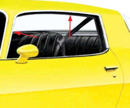 1970-81 Camaro, Firebird, Roof Drip Rail Molding Set, Stamped Aluminum, RH & LH, Pair