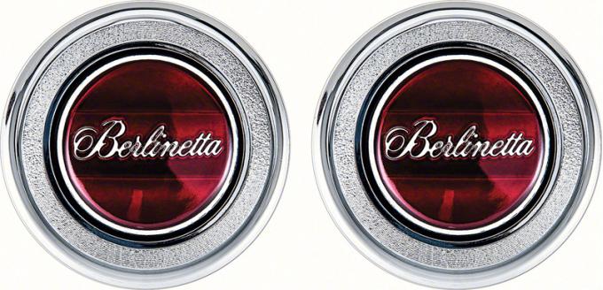 OER 1979-81 Camaro Red Berlinetta Interior Door Panel Emblems K74308