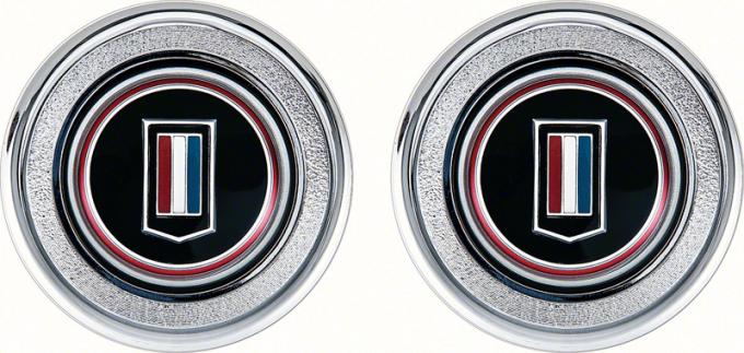 OER 1974-79 Camaro Red / White / Blue Badge Interior Door Panel Emblems K74305