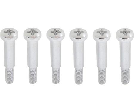 1968-78 GM, Turn Signal, Tail Lamp, Side Marker, Cargo Lamp, Shouldered Lens Screw, Chrome, 6 Piece Set