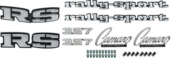 OER 1969 Camaro Rally Sport, Exterior Emblem Kit, with 327 *R1083