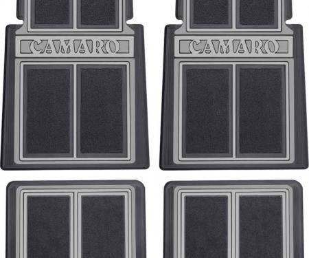 OER 1967-1992 Camaro, Carpeted Floor Mat Set, Black/ Gray , 4 Piece Set K75001