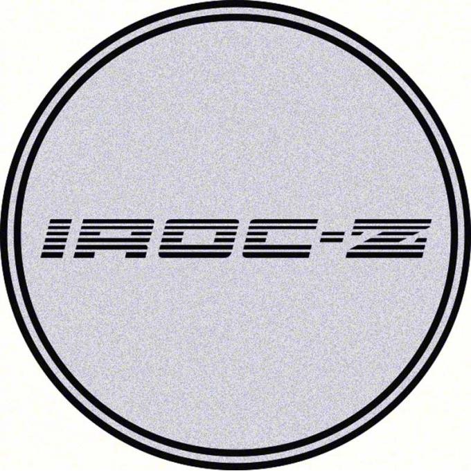 OER 2-1/8" GTA Wheel Center Cap Emblem with Black IROC-Z Logo and Silver Background K151769SV