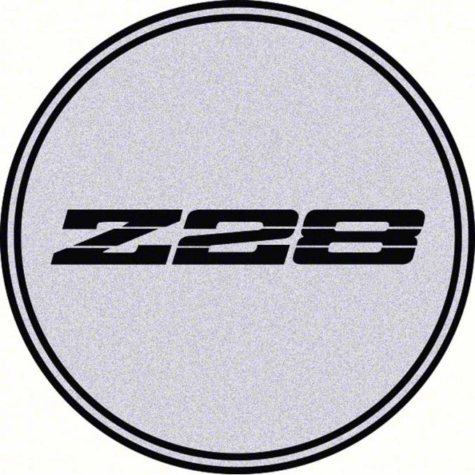 OER 2-1/8" GTA Wheel Center Cap Emblem with Black Z28 Logo and Silver Background K151768SV