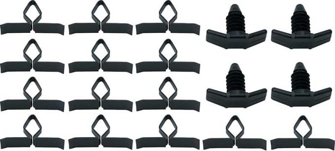 OER 1970-81 Camaro, 1977-81 Firebird, Hood To Cowl Seal Clip Set, 18 Piece Set R686
