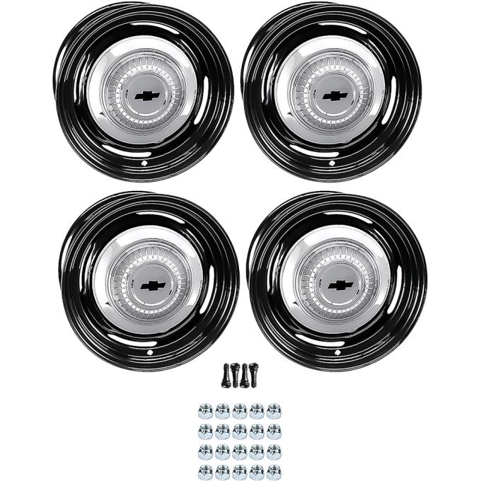 OER 1968-70 Chevrolet Factory Style 15" Steel Wheels, Dog Dish Style, 7" Wide, 4-3/4" Backspacing *881501